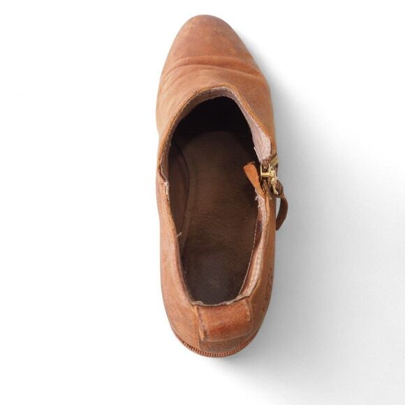 UGG Glee Leather Side Zip Ankle Booties Distressed Brown 1020262 Women's 8 - Picture 9 of 11